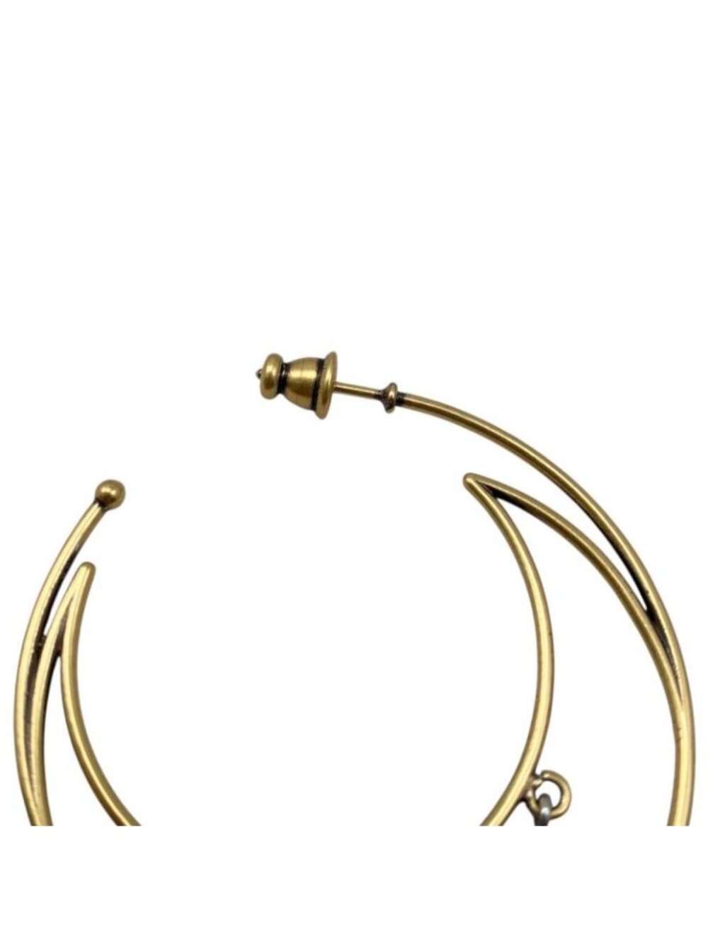 Dior Hoop Earrings Star Moon Crescent Logo Gold - Picture 12 of 14